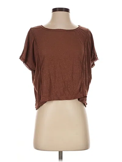 Pre-owned Max Studio Short Sleeve T-shirt In Brown