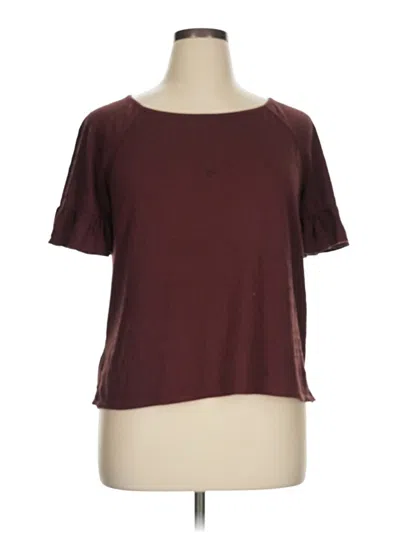 Pre-owned Max Studio Short Sleeve T-shirt In Burgundy