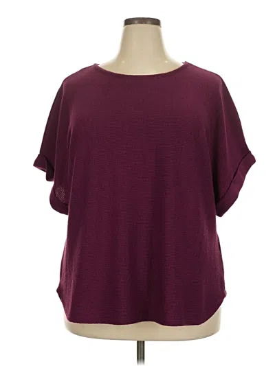 Pre-owned Max Studio Short Sleeve T-shirt In Burgundy