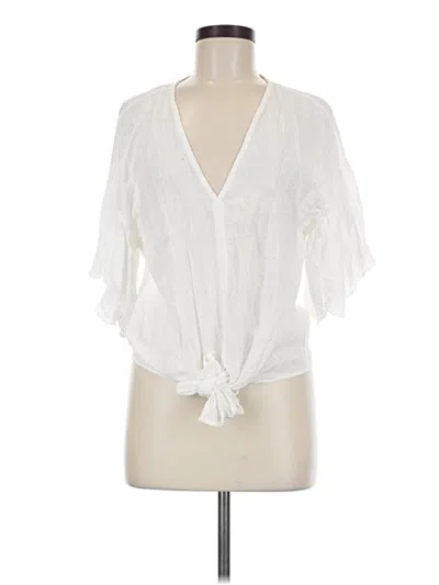 Pre-owned Max Studio Short Sleeve T-shirt In Ivory