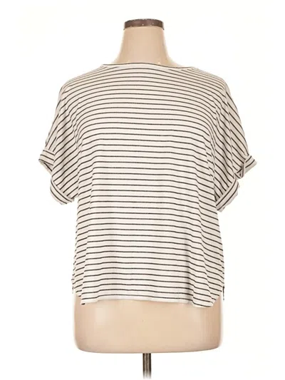 Pre-owned Max Studio Short Sleeve T-shirt In Ivory