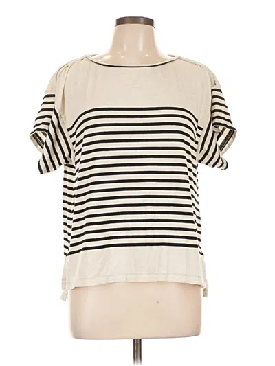 Pre-owned Max Studio Short Sleeve T-shirt In Ivory