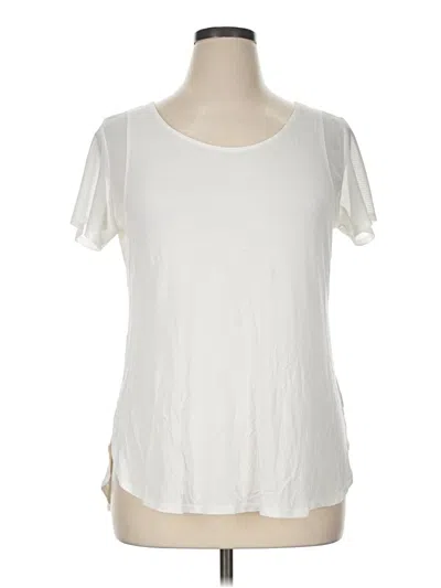 Pre-owned Max Studio Short Sleeve T-shirt In Ivory