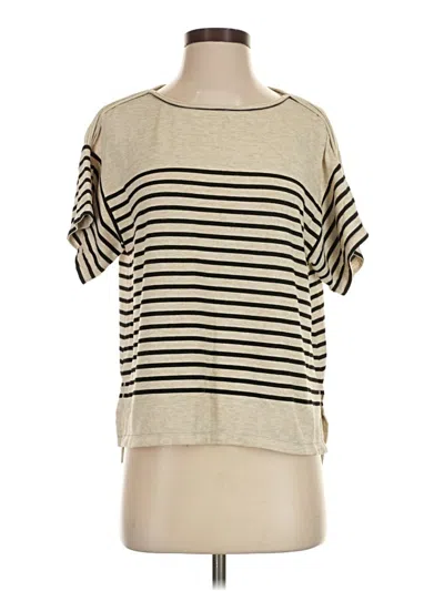 Pre-owned Max Studio Short Sleeve T-shirt In Ivory
