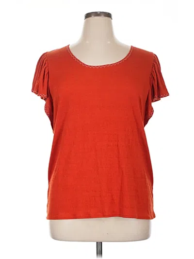Pre-owned Max Studio Short Sleeve T-shirt In Red