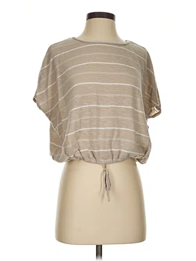 Pre-owned Max Studio Short Sleeve T-shirt In Tan