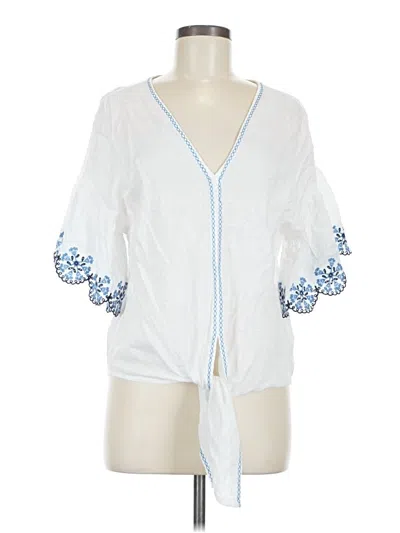 Pre-owned Max Studio Short Sleeve T-shirt In White