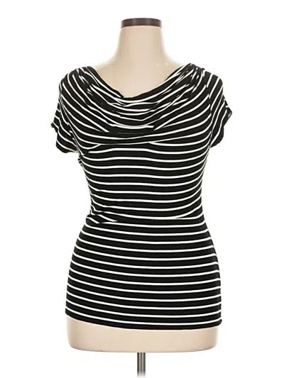 Pre-owned Max Studio Short Sleeve Turtleneck In Black