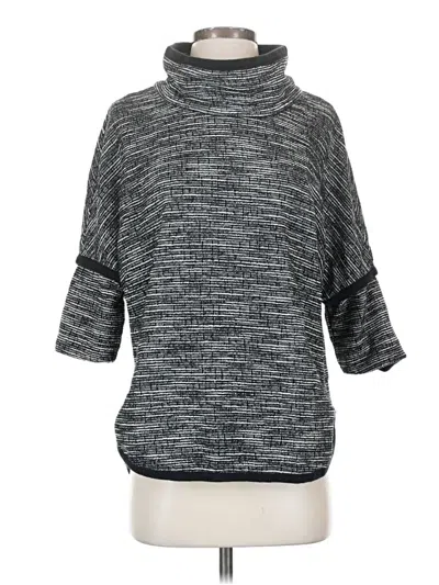 Pre-owned Max Studio Short Sleeve Turtleneck In Gray