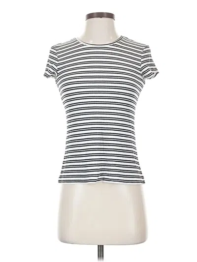 Pre-owned Max Studio Short Sleeve Turtleneck In Ivory