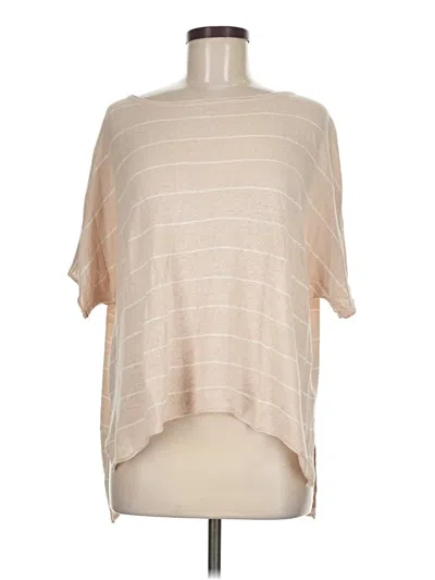 Pre-owned Max Studio Short Sleeve Turtleneck In Tan