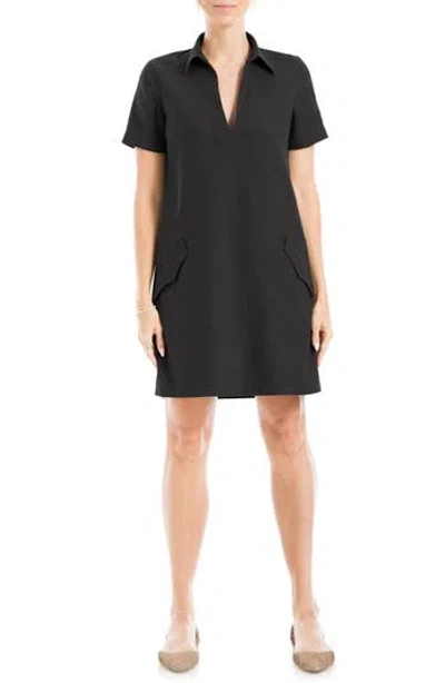 Max Studio Short Sleeve Twill Shift Dress