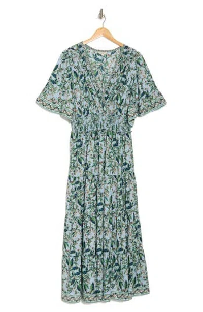 Max Studio Short Sleeve V-neck Maxi Dress