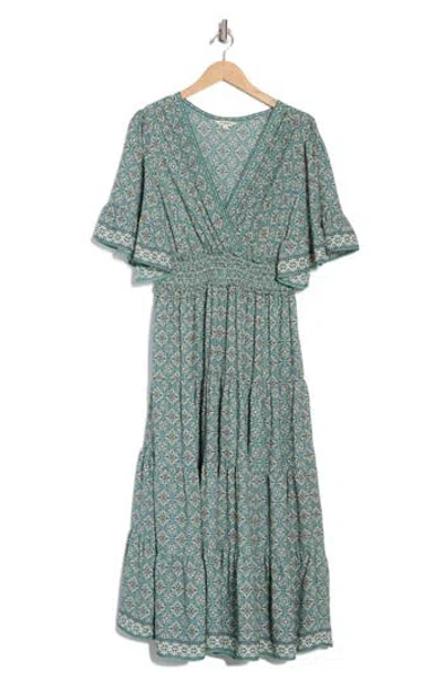 Max Studio Short Sleeve V-neck Maxi Dress