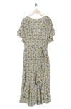 Max Studio Short Sleeve Wrapped Midi Dress