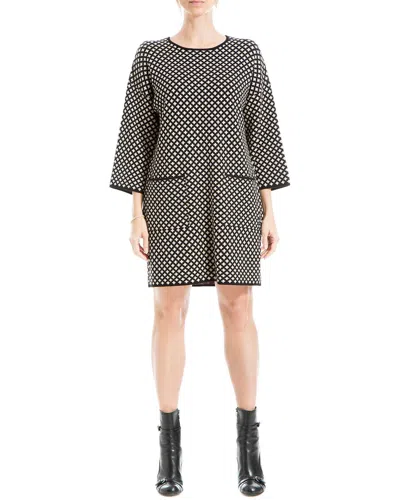 Max Studio Short Sweater Dress In Animal Print