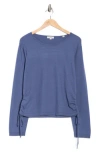 Max Studio Side Cinched Top In Blue