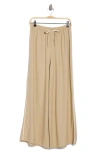 Max Studio Side Stripe Linen Blend Wide Leg Pants In Neutral
