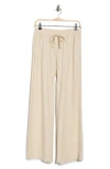 Max Studio Side Stripe Linen Blend Wide Leg Pants In Neutral