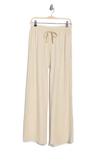 Max Studio Side Stripe Linen Blend Wide Leg Pants In Neutral
