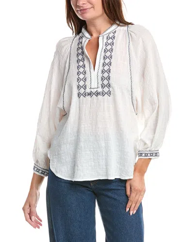 Max Studio Side Tab Button Front Shirt In White