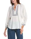 Max Studio Side Tab Button Front Shirt In White