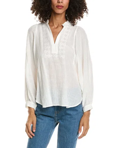 Max Studio Side Tab Button Front-shirt In Red