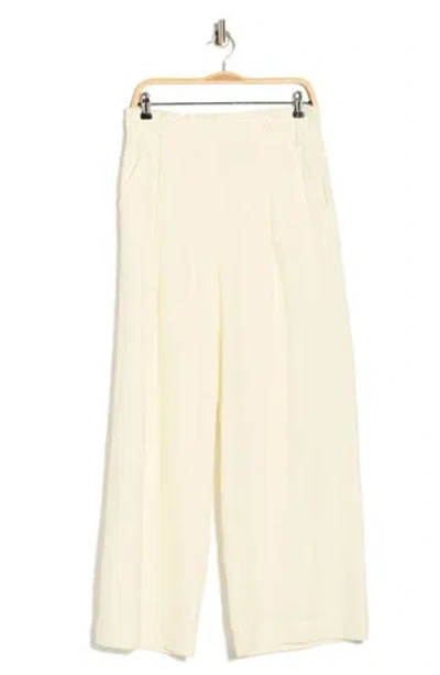 Max Studio Side Tab Linen Blend Pants In Neutral