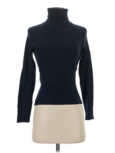 Pre-owned Max Studio Silk Pullover Sweater In Blue