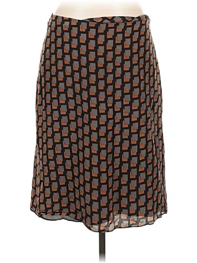 Pre-owned Max Studio Silk Skirt In Brown