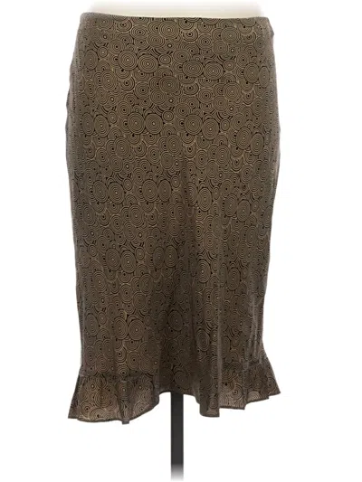Pre-owned Max Studio Silk Skirt In Brown