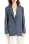 Max Studio Single Button Blazer In Blue