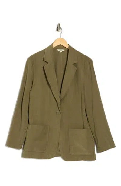 Max Studio Single Button Blazer In Green