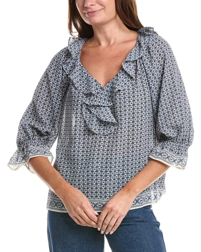MAX STUDIO MAX STUDIO SLEEVE RUFFLE FRONT BLOUSE