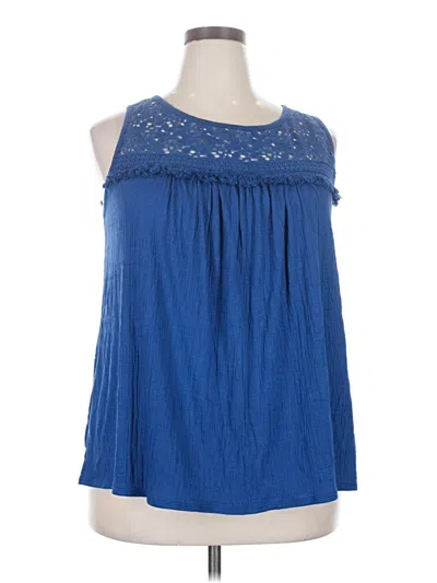 Max Studio Sleeveless Blouse In Blue
