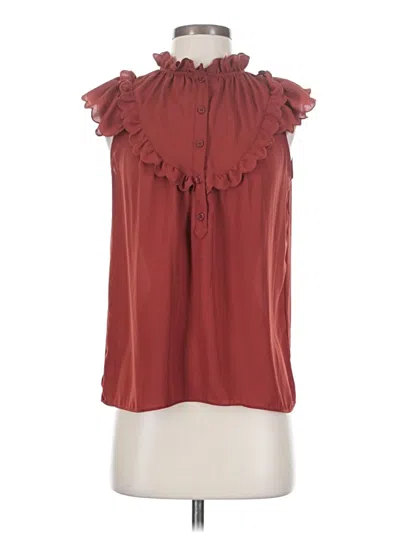 Pre-owned Max Studio Sleeveless Blouse In Burgundy