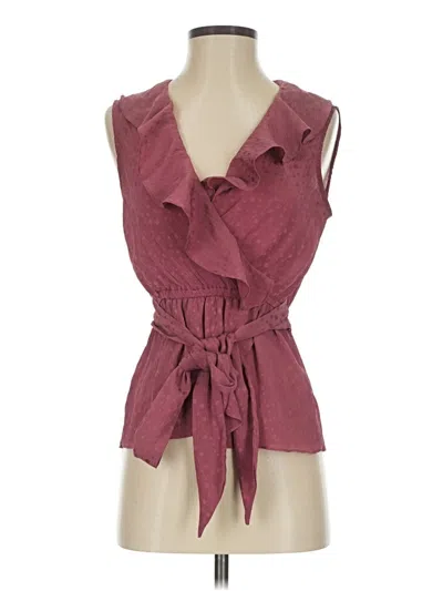 Pre-owned Max Studio Sleeveless Blouse In Burgundy