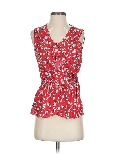 Pre-owned Max Studio Sleeveless Blouse In Red