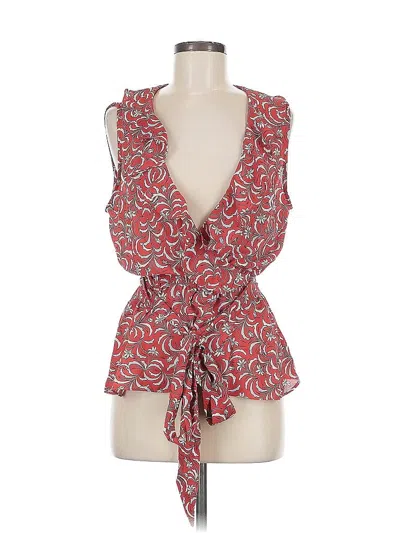 Pre-owned Max Studio Sleeveless Blouse In Red