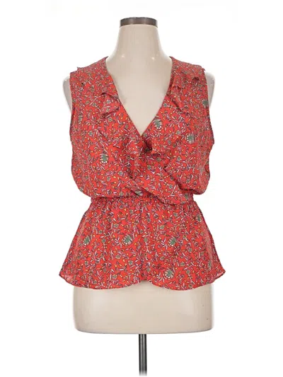 Pre-owned Max Studio Sleeveless Blouse In Red