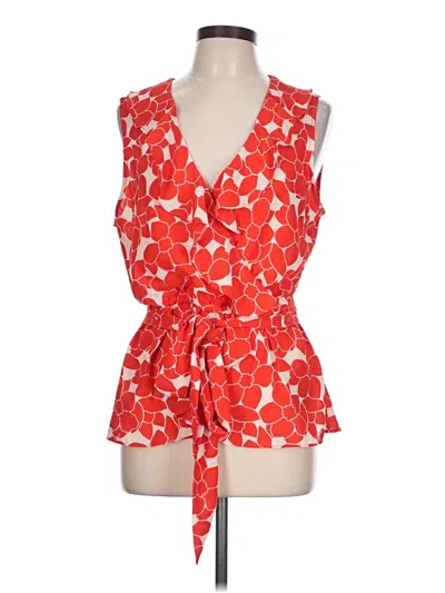 Pre-owned Max Studio Sleeveless Blouse In Red