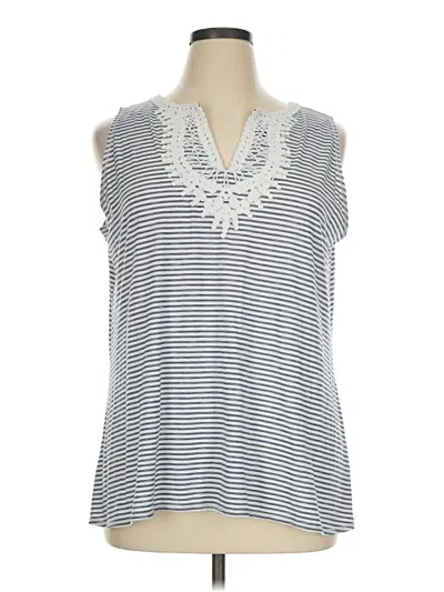 Pre-owned Max Studio Sleeveless Blouse In Silver