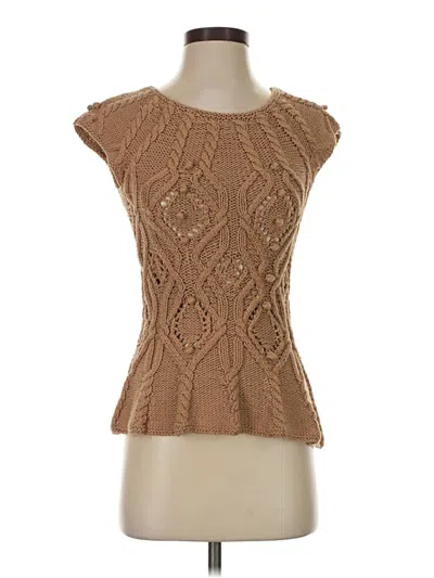 Pre-owned Max Studio Sleeveless Blouse In Tan
