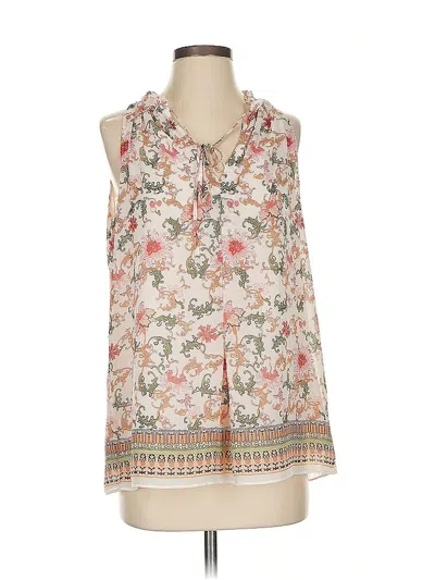 Pre-owned Max Studio Sleeveless Blouse In White