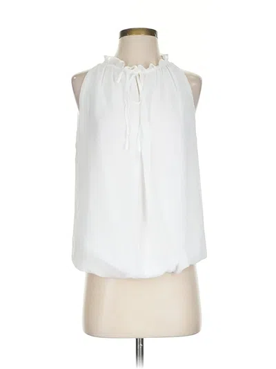 Pre-owned Max Studio Sleeveless Blouse In White