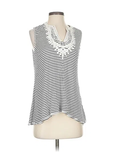 Pre-owned Max Studio Sleeveless Blouse In White