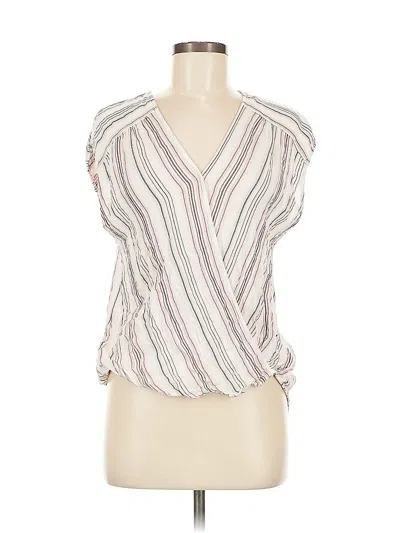 Pre-owned Max Studio Sleeveless Blouse In White
