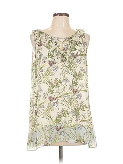 Pre-owned Max Studio Sleeveless Blouse In White