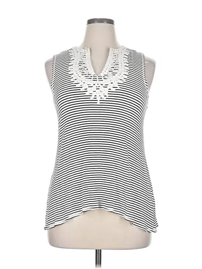 Pre-owned Max Studio Sleeveless Blouse In White