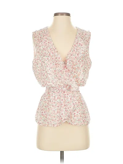 Pre-owned Max Studio Sleeveless Blouse In White